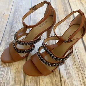 G.I.L.I. 8.5 Nylah Tan Leather Strappy Heels
